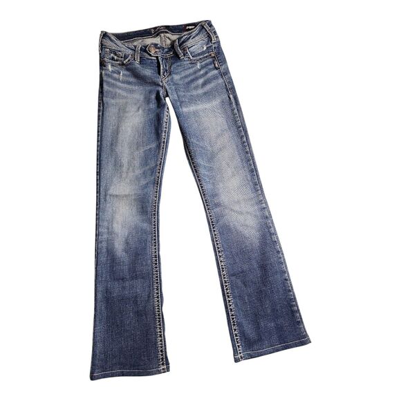 Silver Jeans Low Rise Women's Sz 27 Blue Bootcut Cowgirl Rodeo Denim Y2K Style - Picture 1 of 12